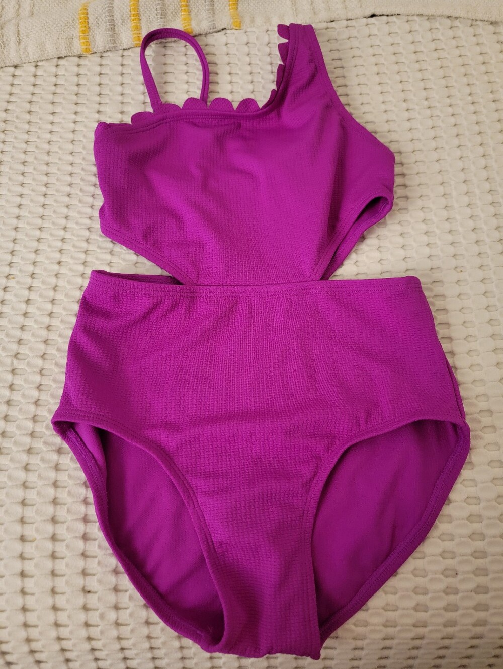 art class Bright Magenta Girls' One Peice Cut Out Bathing Suit  Purple-Pink Sz8